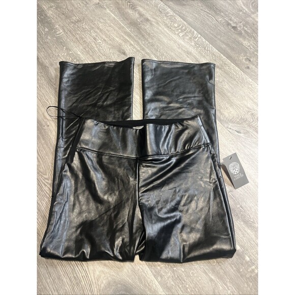 VINCE CAMUTO Women’s Faux Vegan Leather Bootcut Pants Black Size Small (28x29) - Picture 1 of 12
